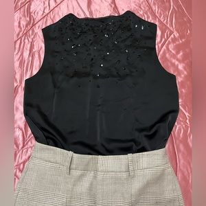 H&M Sleeveless Black Blouse With Sequins